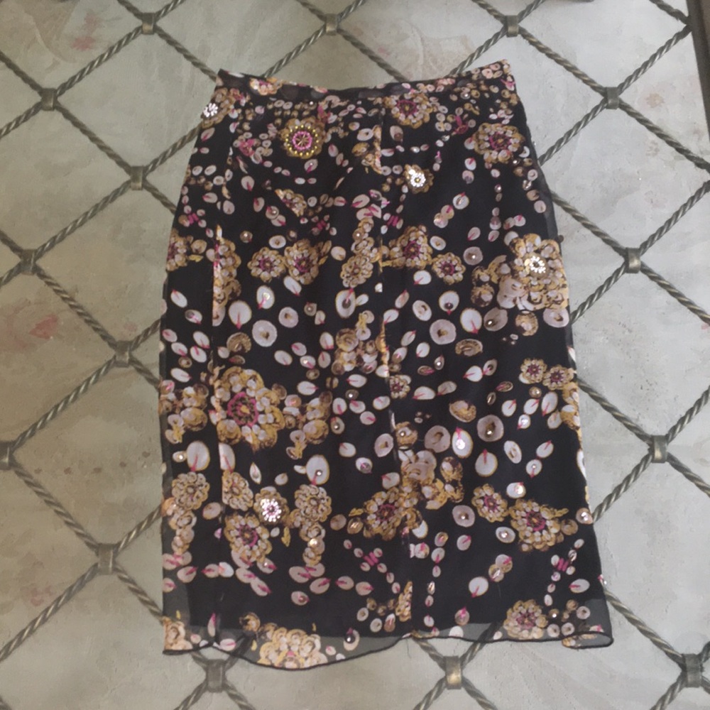 Diane Von Furstenberg silk beaded skirt